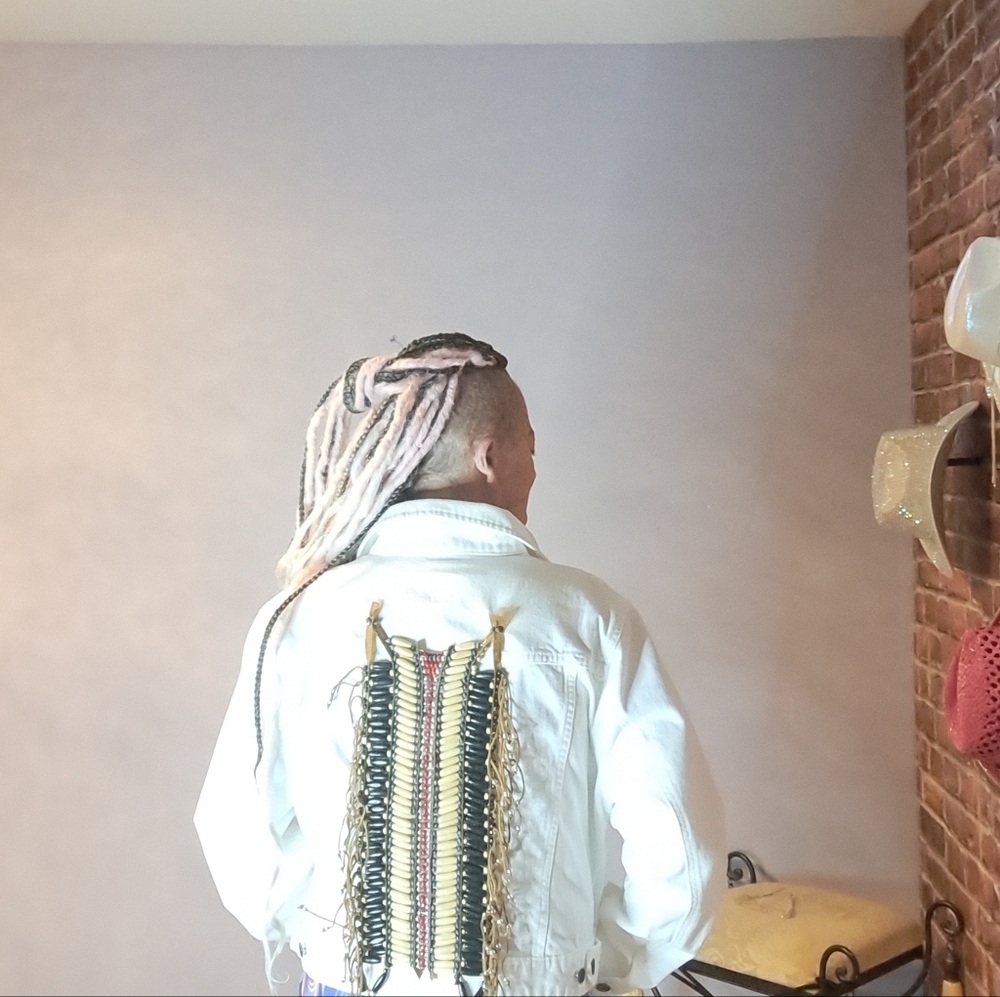 White Beaded Women's Jean Jacket - Picture 8 of 13
